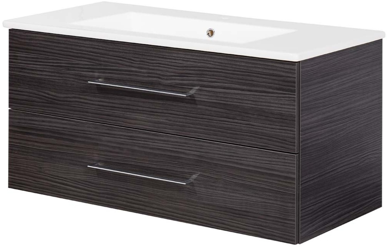FACKELMANN B.PERFEKT Waschbecken mit Unterschrank 103 cm breit, Anthrazit, Waschbecken Keramik Weiß Bild 1