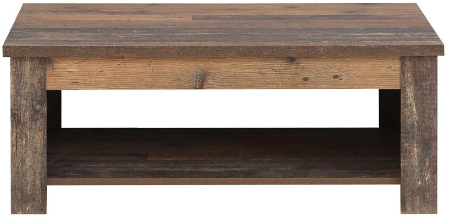 Forte 'Clif' Couchtisch mit aufklappbarer Platte, Holz vintage, 110 x 65 - 91,5 cm Bild 1