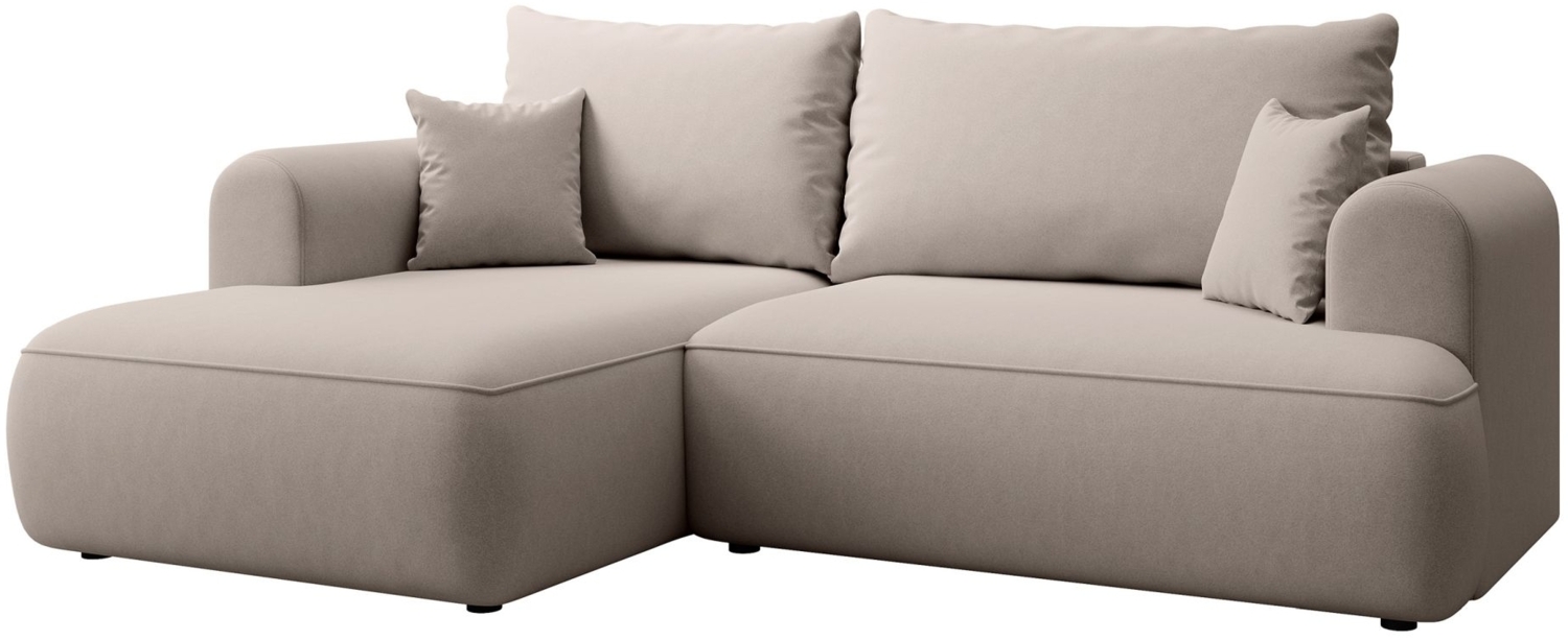 Selsey ''Ovo Mini' Eckschlafsofa linksseitig mit Stauraum, Easy-Clean-Samtbezug, grau, 93 x 238 x 156 cm Bild 1