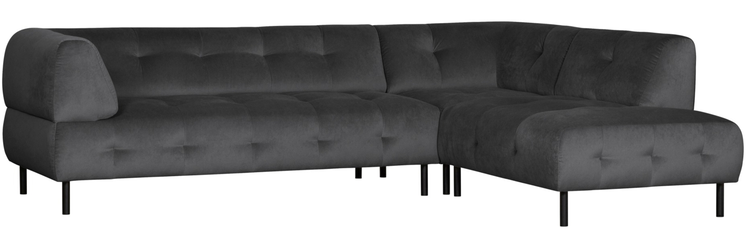 Ecksofa Lloyd mit Samtbezug, Rechts, Schwarz Bild 1