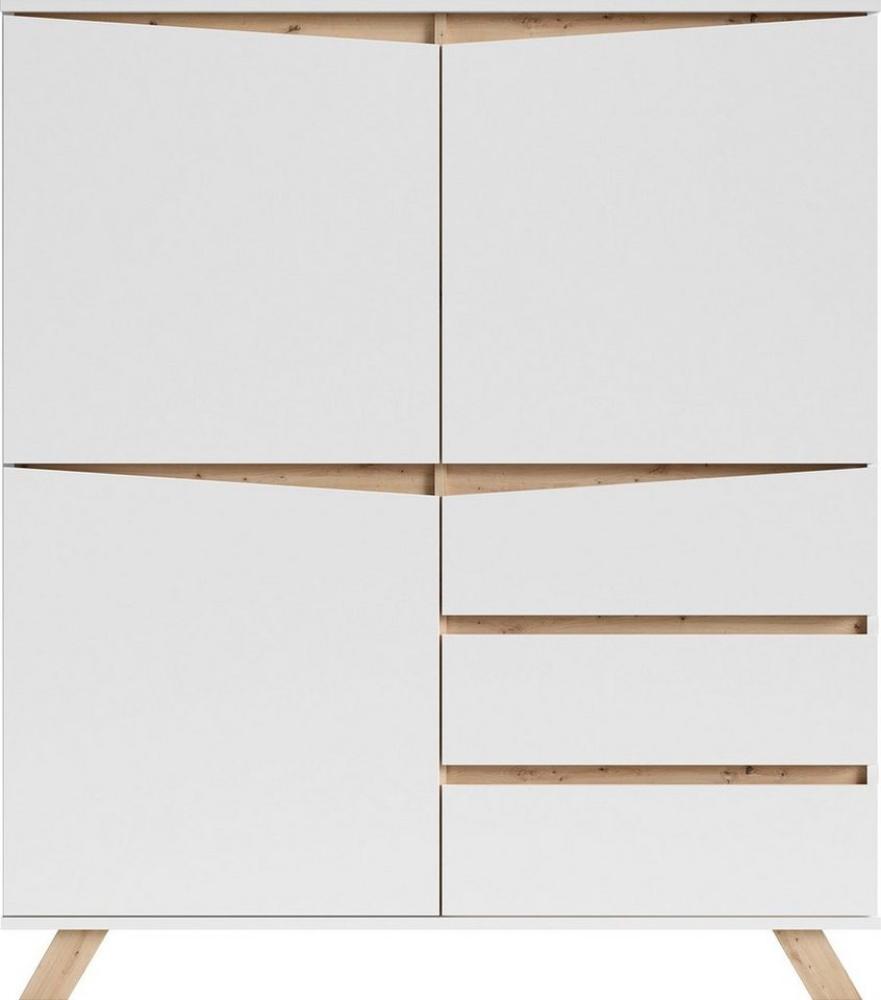 INOSIGN Highboard Valentin, 3 Schubkästen und 3 Türen, Breite 120cm in modernem Scandi - Design Bild 1