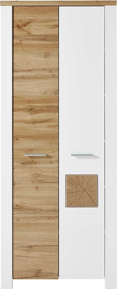 Garderobenschrank vito Materio, Holzwerkstoff, Kunststoff, Weiß, Holzfarben, 80 x 198 x 39 cm Bild 1