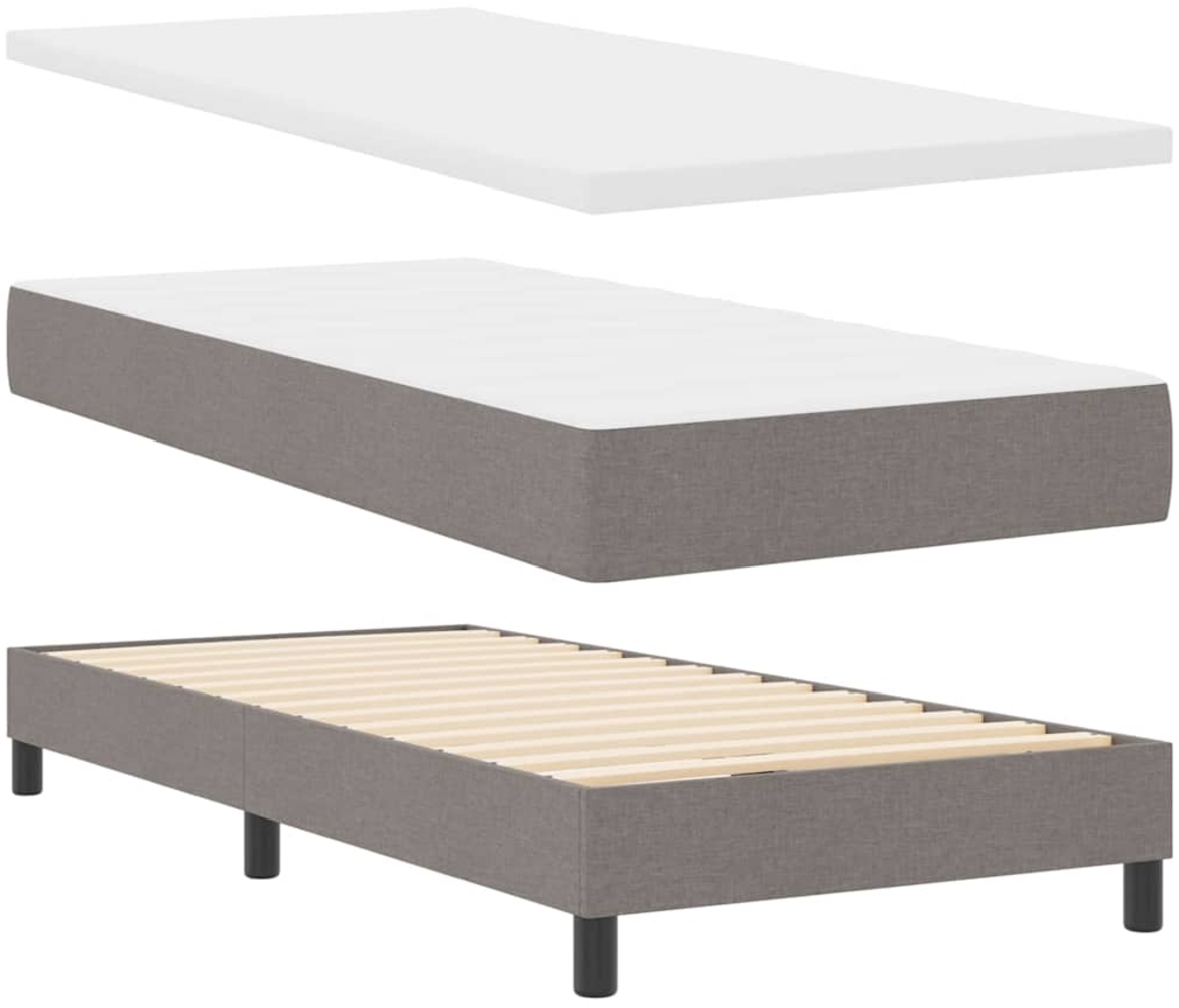 vidaXL Boxspringbett mit Matratze mit Matratze Taupe 80 x 200 cm Stoff 3339993 Bild 1