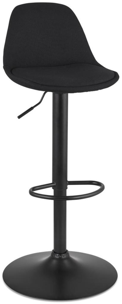 Kadima Design Barhocker Höhenverstellbar Drehbar Gepolstert | Stoff Metall | Schwarz | 69-83cm | bis 120kg Bild 1