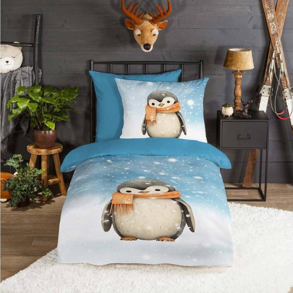 TRAUMSCHLAF Bettwäsche Pinguin, Flanell, 2 teilig, besonders weich und warm Bild 1