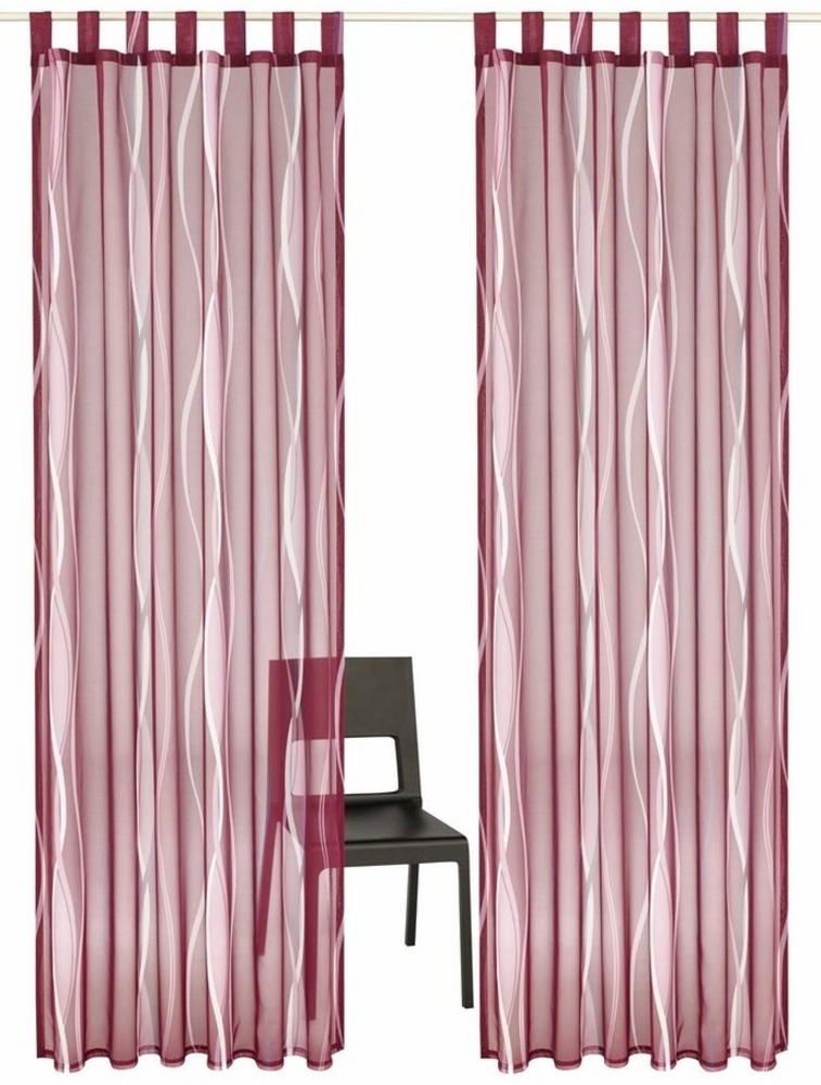 my home Gardine Dimona, Schlaufen (2 St), transparent, Voile, 2er-Set, Voile, Polyester, Wellen Bild 1
