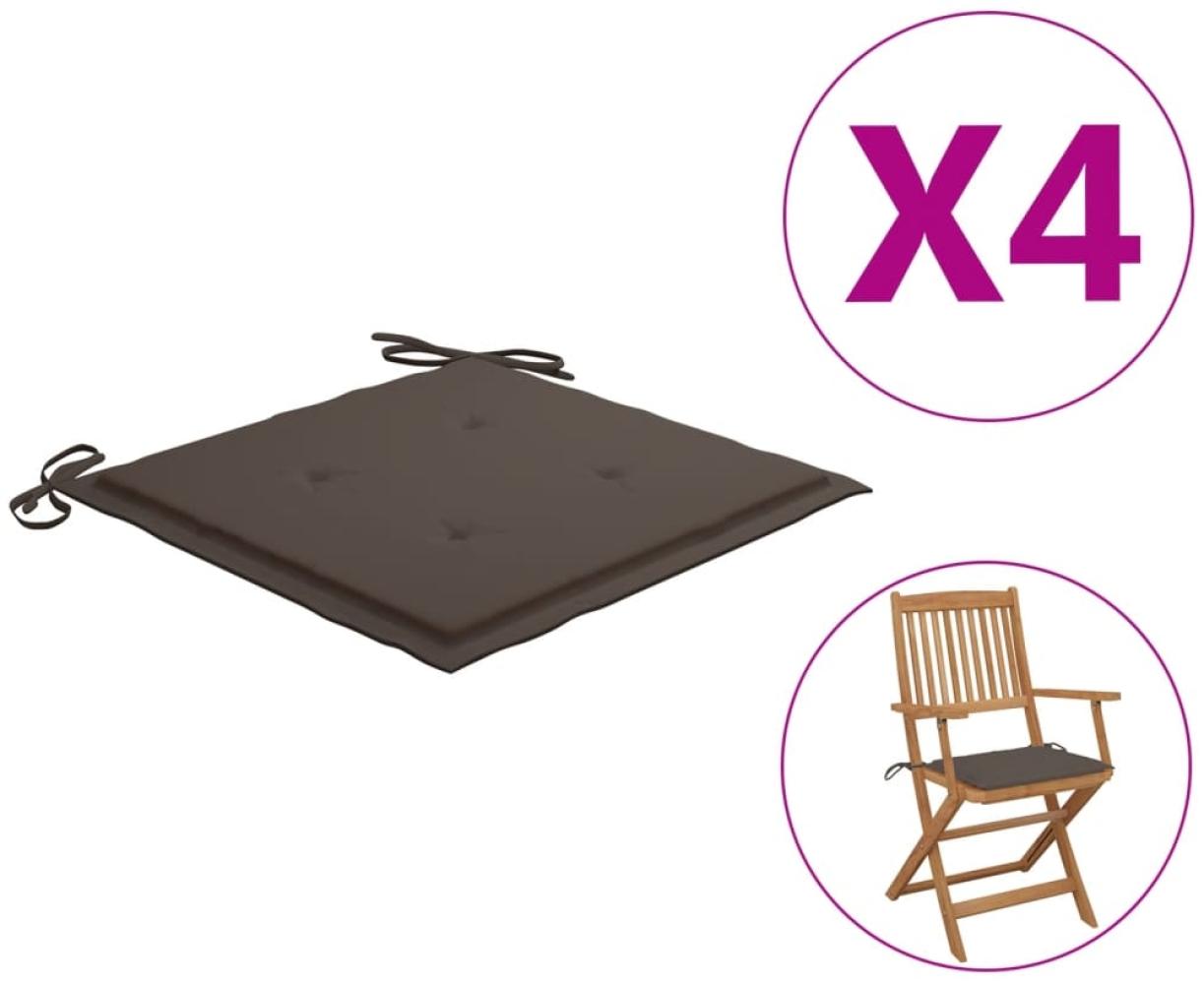 vidaXL Gartenstuhl-Kissen 4 Stk. Taupe 40x40x3 cm Oxford-Gewebe 47595 Bild 1