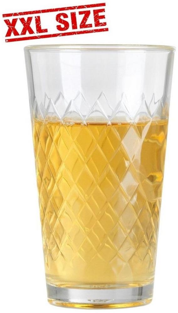 CreaTable Glas Apfelweinbecher XL KURT, 500 ml, Glas, rautenförmige Außenstruktur Bild 1