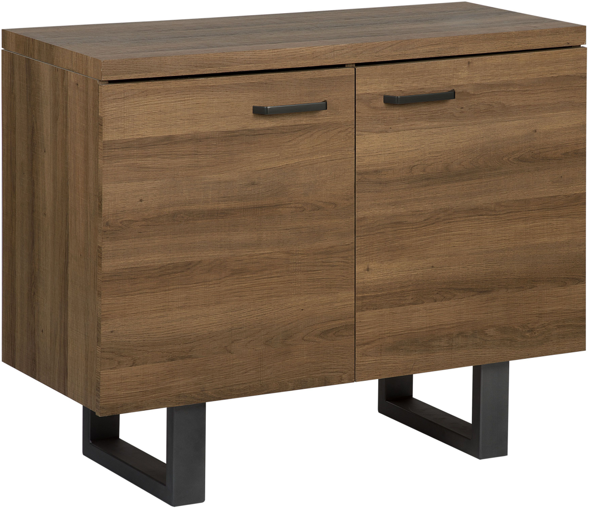 Sideboard dunkler Holzfarbton 2 Türen TIMBER Bild 1