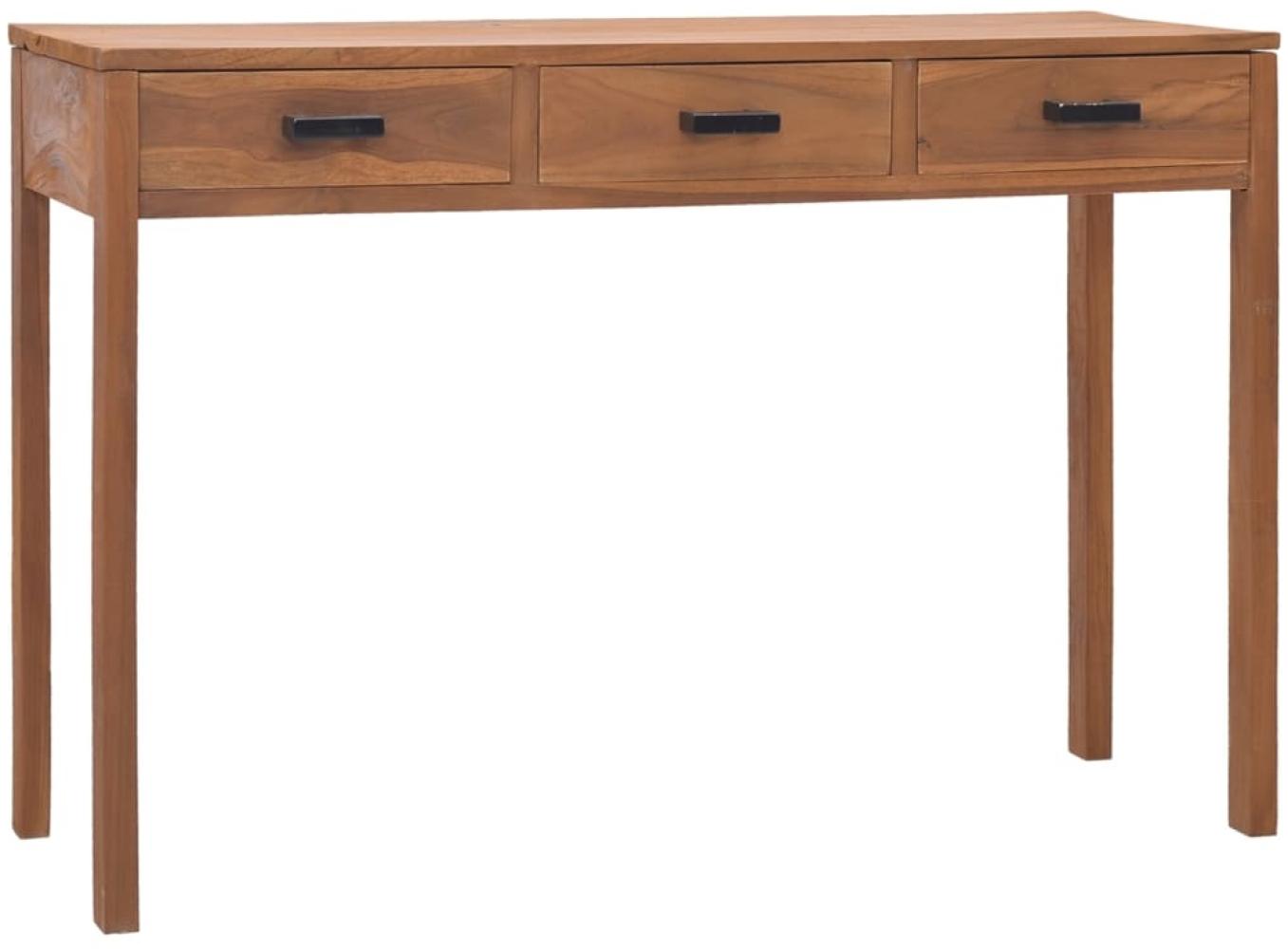vidaXL Schreibtisch 110 x 40 x 75 cm Massivholz Teak Bild 1