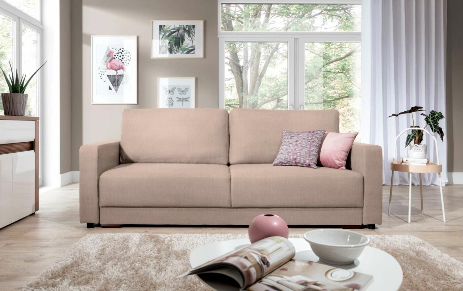 Stylefy Ester Einzelsofa Velours ORINOCO Beige Bild 1