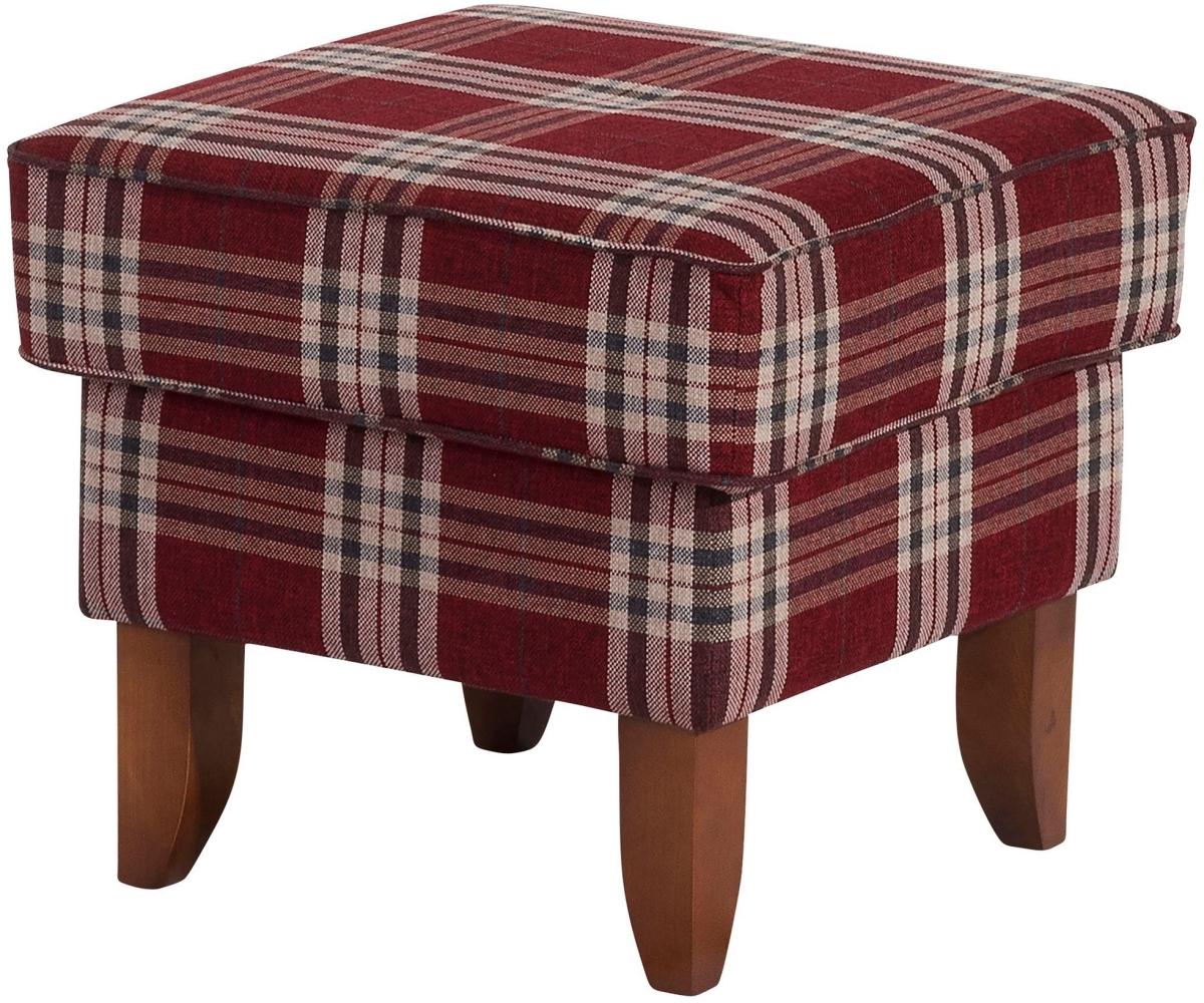 Hocker Katria Bezug Flachgewebe Buche nussbaum / rot 22861 Bild 1