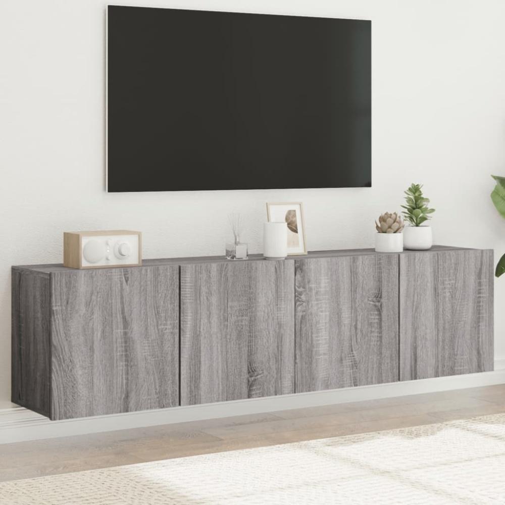 vidaXL TV-Wandschränke 2 Stk. Grau Sonoma 80x30x41 cm 836963 Bild 1