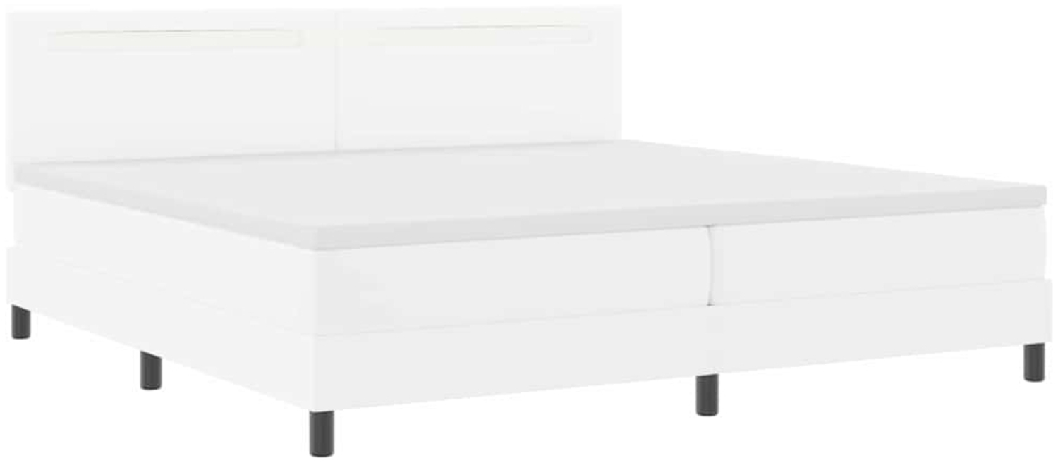 vidaXL Bettgestell mit Matratze Weiß 200 x 200 cm Kunstleder 3339065 Bild 1