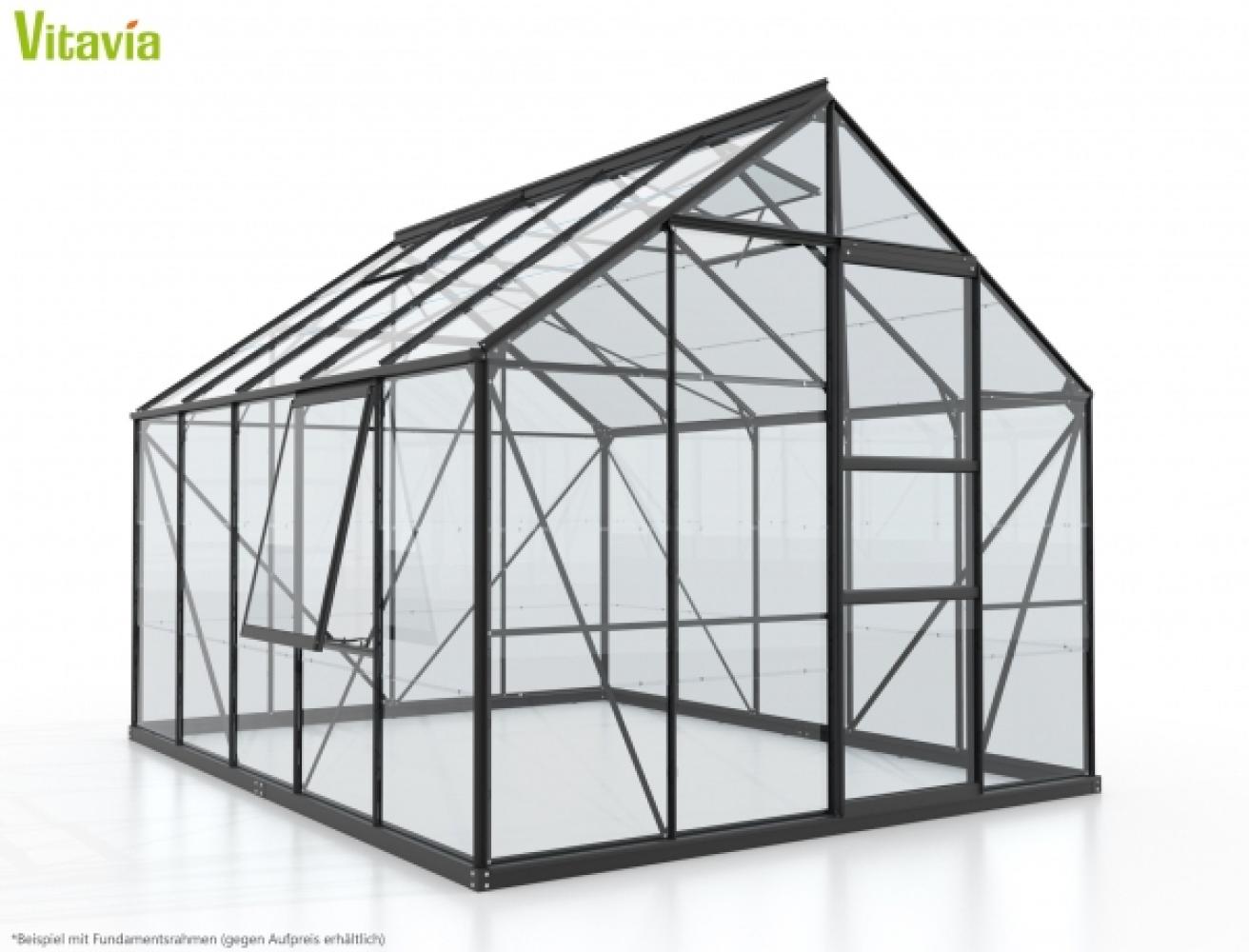 Vitavia Gewächshaus Meridian 1 8300 BxTxH 257x321x232cm ESG Glas 8,3m² schwarz Bild 1