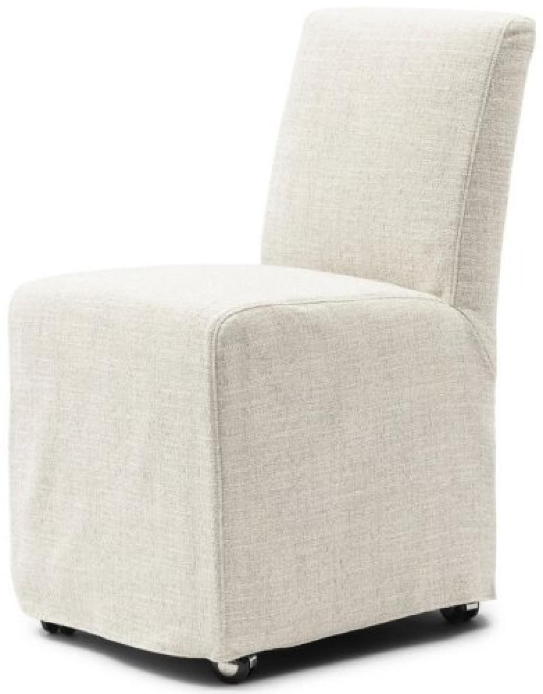 Riviera Maison Esszimmerstuhl mit Rollen Firenze Dining Chair Rich Tweed Antique White 30326001 Bild 1