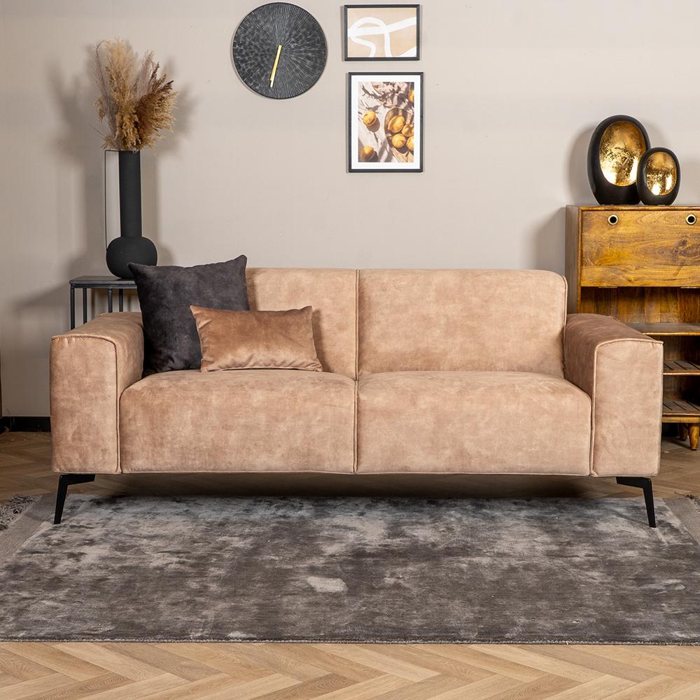 Bronx71 Samt Sofa Vegas 2,5-Sitzer taupe Bild 1