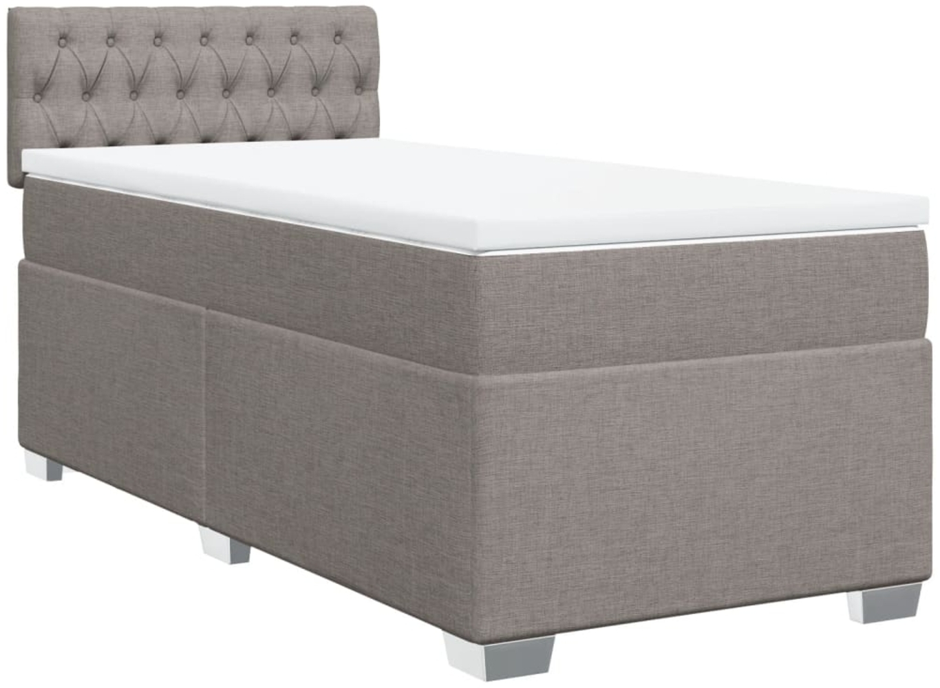 vidaXL Boxspringbett mit Matratze Taupe 100x200 cm Stoff 3285810 Bild 1