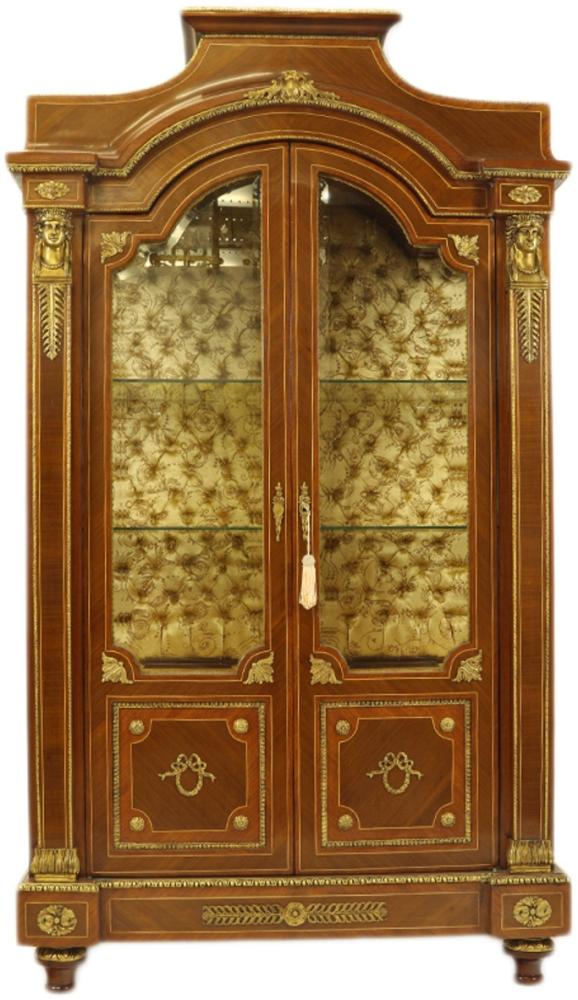 Casa Padrino Empire Vitrine Mahagoni - Vitrinenschrank - Wohnzimmerschrank Barock Bild 1