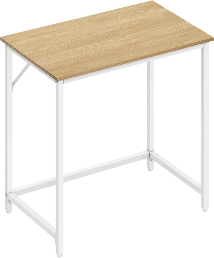 Vasagle Schreibtisch, Computertisch, Bürotisch, für Arbeitszimmer, Schlafzimmer, 50 x 80 x 76 cm, natureichenfarben-perlweiß LWDDE038W70 Bild 1