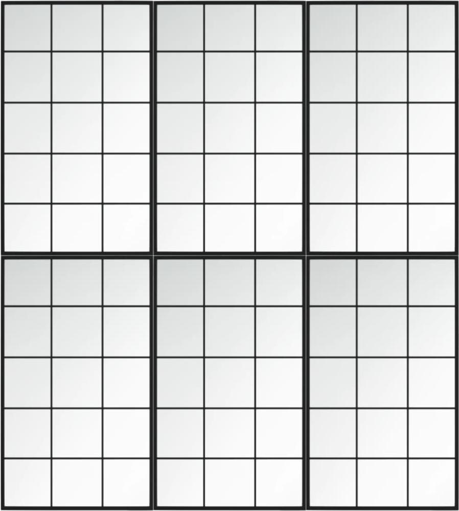 vidaXL Wandspiegel 6 Stk. Schwarz 100x60 cm Metall 3189038 Bild 1
