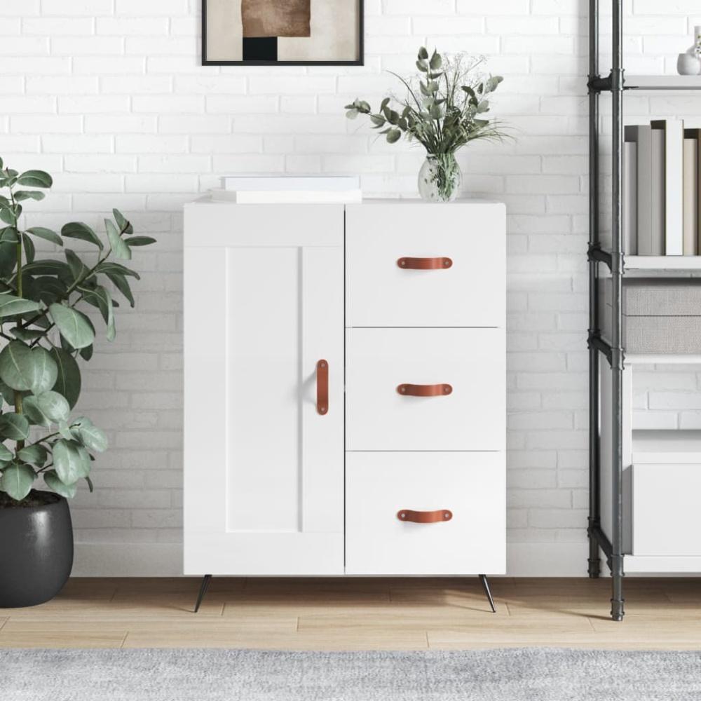 vidaXL Sideboard Hochglanz-Weiß 69,5x34x90 cm Holzwerkstoff 830230 Bild 1