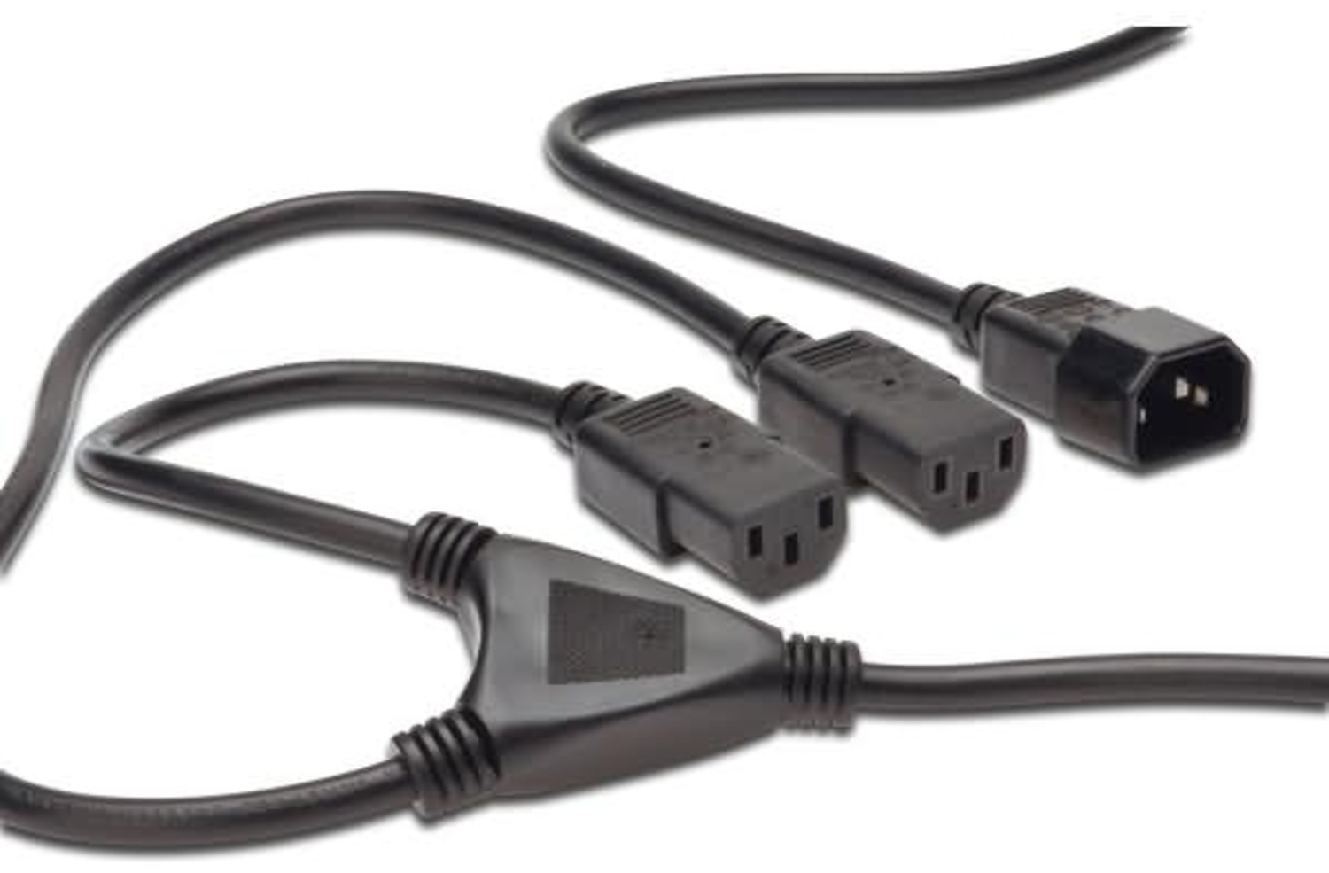 DIGITUS Y-Netzanschlusskabel C14 - 2x C13 St/Bu, 1.7m Bild 1