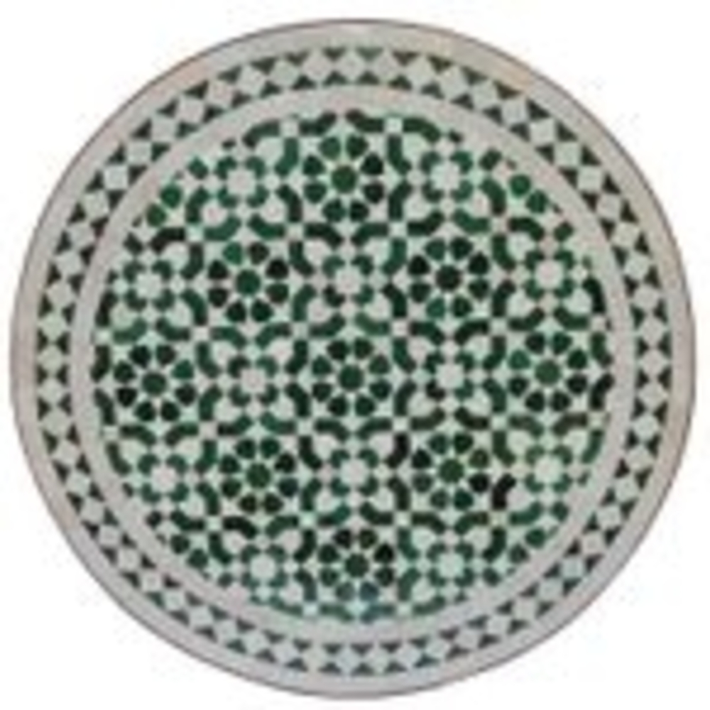 Mosaiktisch D60 Grün Weiß glasiert Bild 1