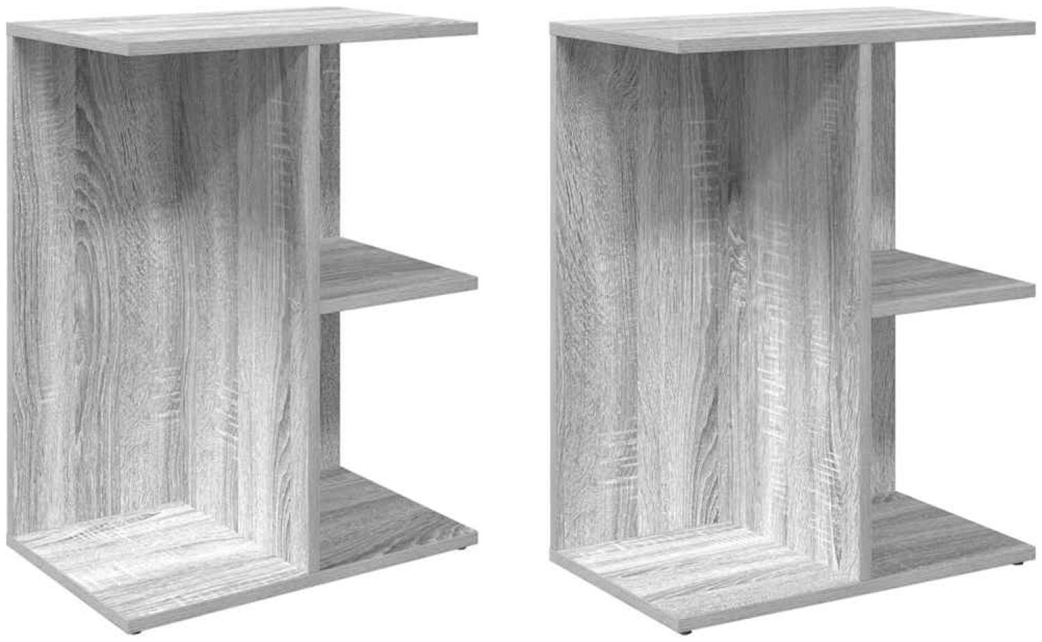 vidaXL Nachttische 2 Stk. Grau Sonoma 46,5x29x61 cm Holzwerkstoff 858661 Bild 1