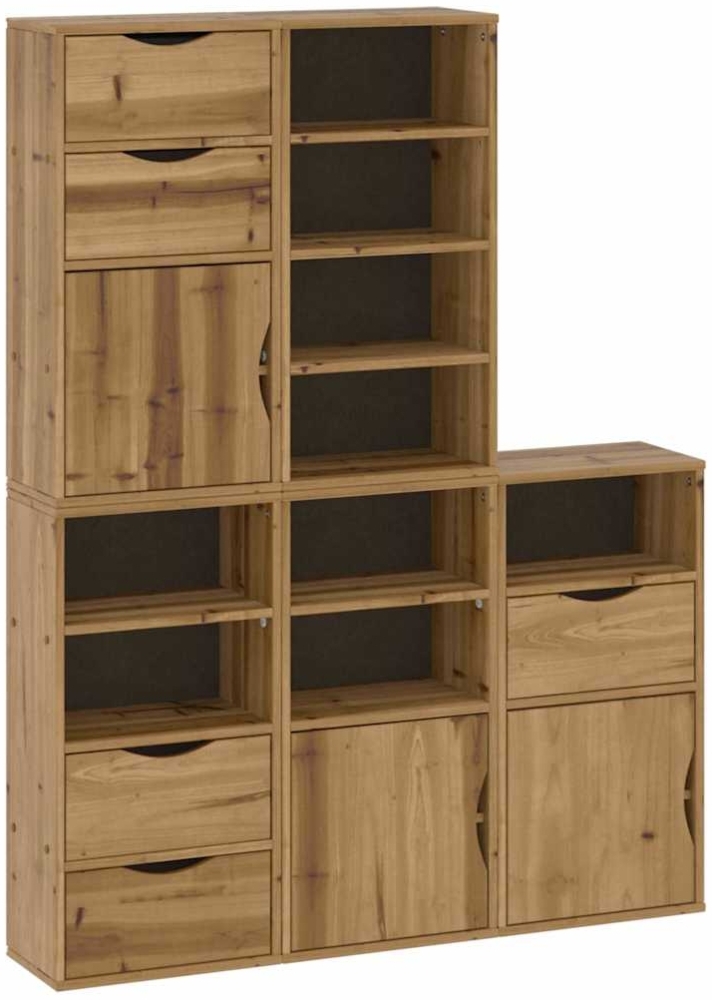 vidaXL Beistellschränke 5 Stk. ODDA 40x24x79 cm Massivholz Kiefer 3365366 Bild 1