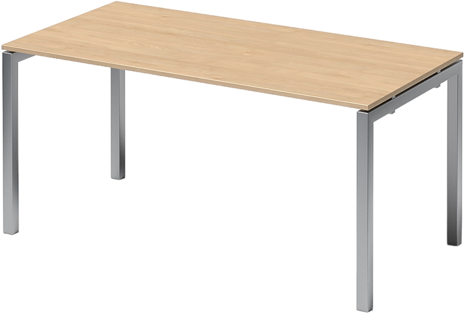 Bisley Cito höhenverstellbarer Schreibtisch 160x80 cm, Tischplatte in Ahorn, Gestell in Silber - PC Tisch für's Büro manuell höhenverstellbar, Computertisch verstellbar, DUH1608-MP-355 Bild 1