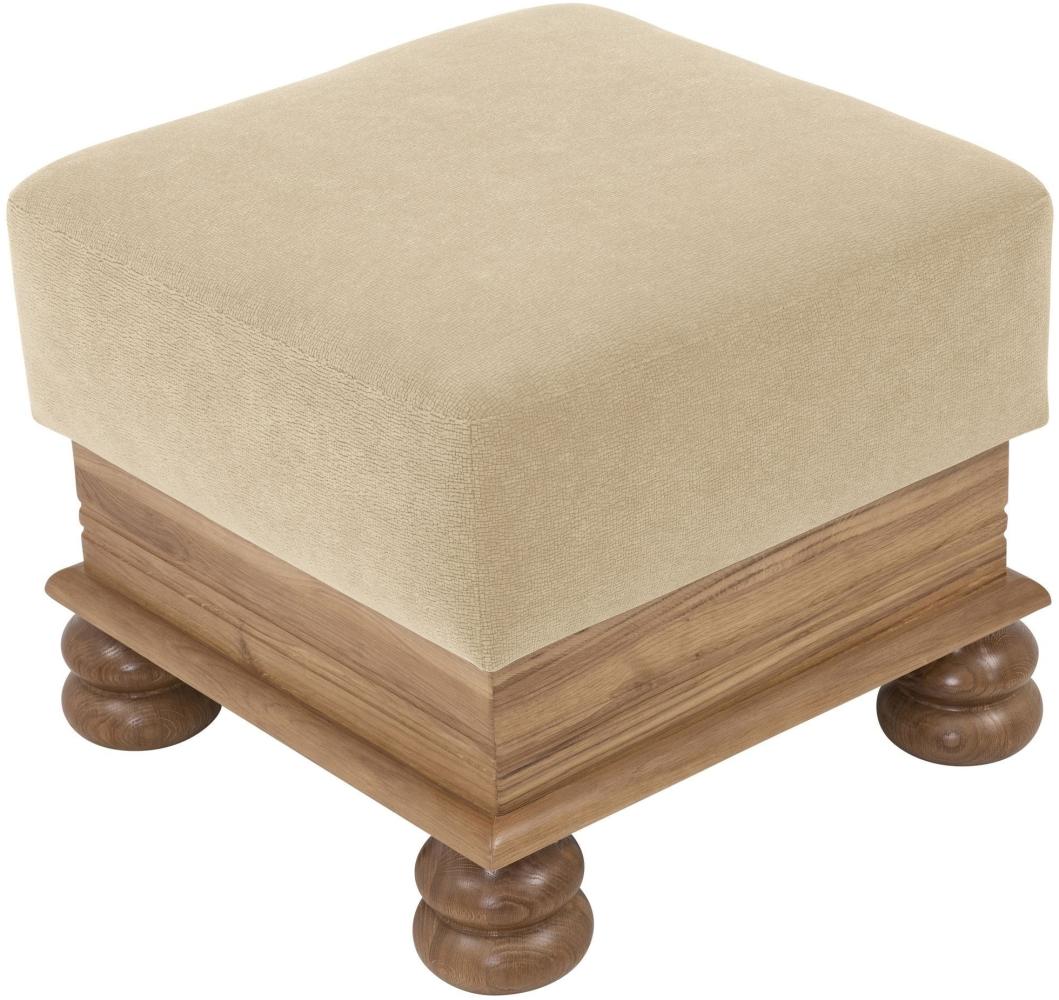 Hocker Katlin Bezug Flockstoff Eiche rustikal P43 / sand 22764 Bild 1