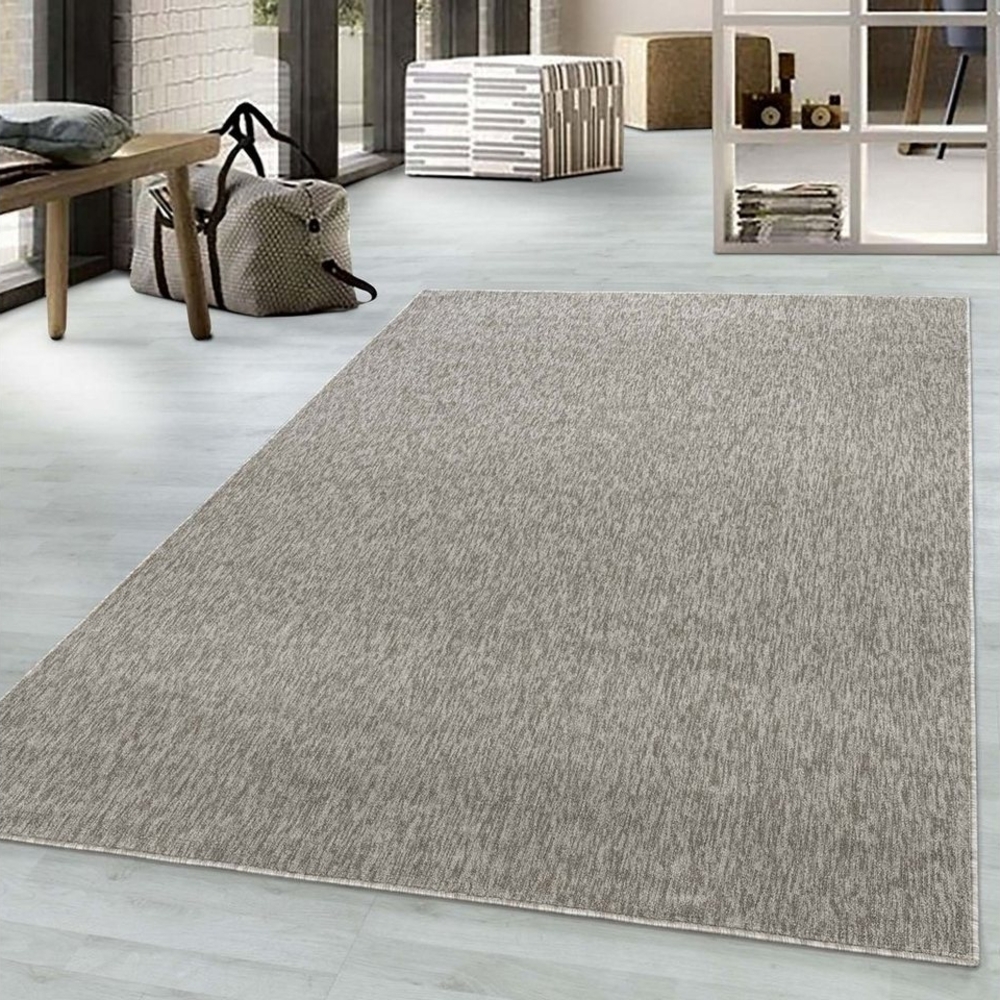 TaraCarpet Teppich TaraCarpet Teppich Osaka robustes Flachgewebe uni, rechteckig, Höhe: 7 mm, modern einfarbig beige Wohnzimmer Esszimmer Schlafzimmer 080x150 cm Bild 1