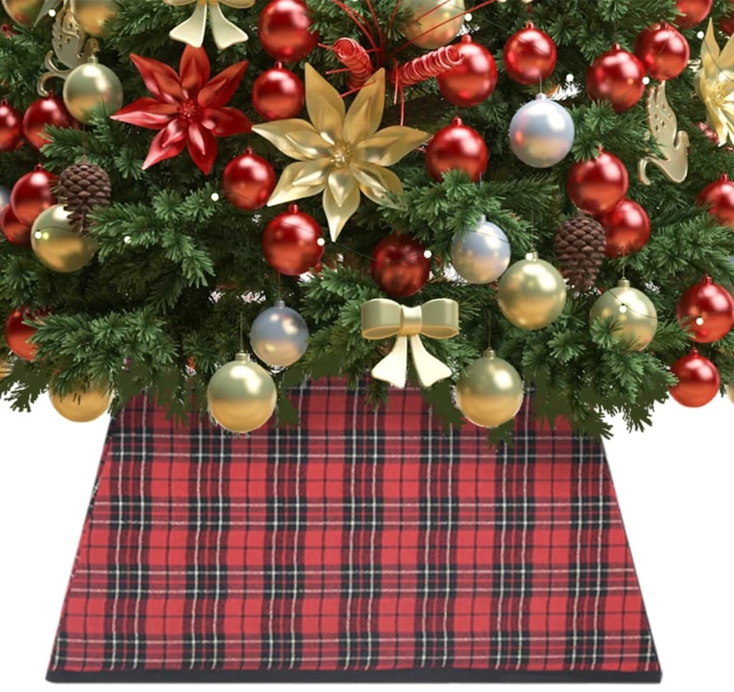 vidaXL Weihnachtsbaumrock Rot und Schwarz 48x48x25 cm 331306 Bild 1