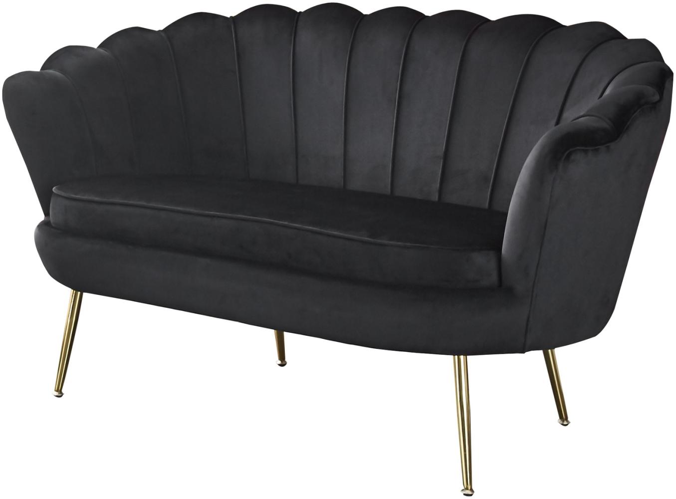 Muschelsofa Samt Schwarz Couch Sofa Lounge Couchgarnitur Polstersofa Bild 1