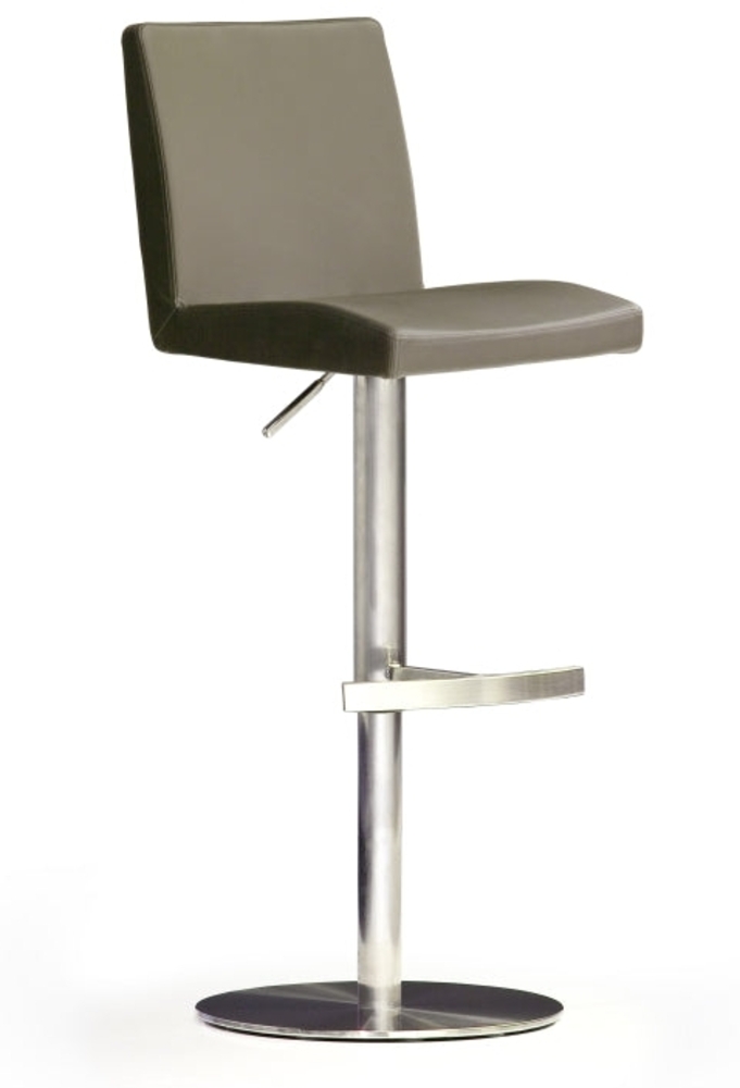 Barstuhl 'Lopes II' - Leder Cappuccino - Edelstahl Bild 1