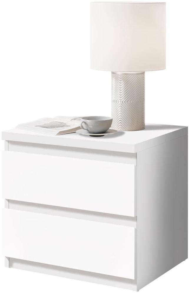 Nachtkommode >Olli< in Weiß - 45x44x38cm (BxHxT) Bild 1