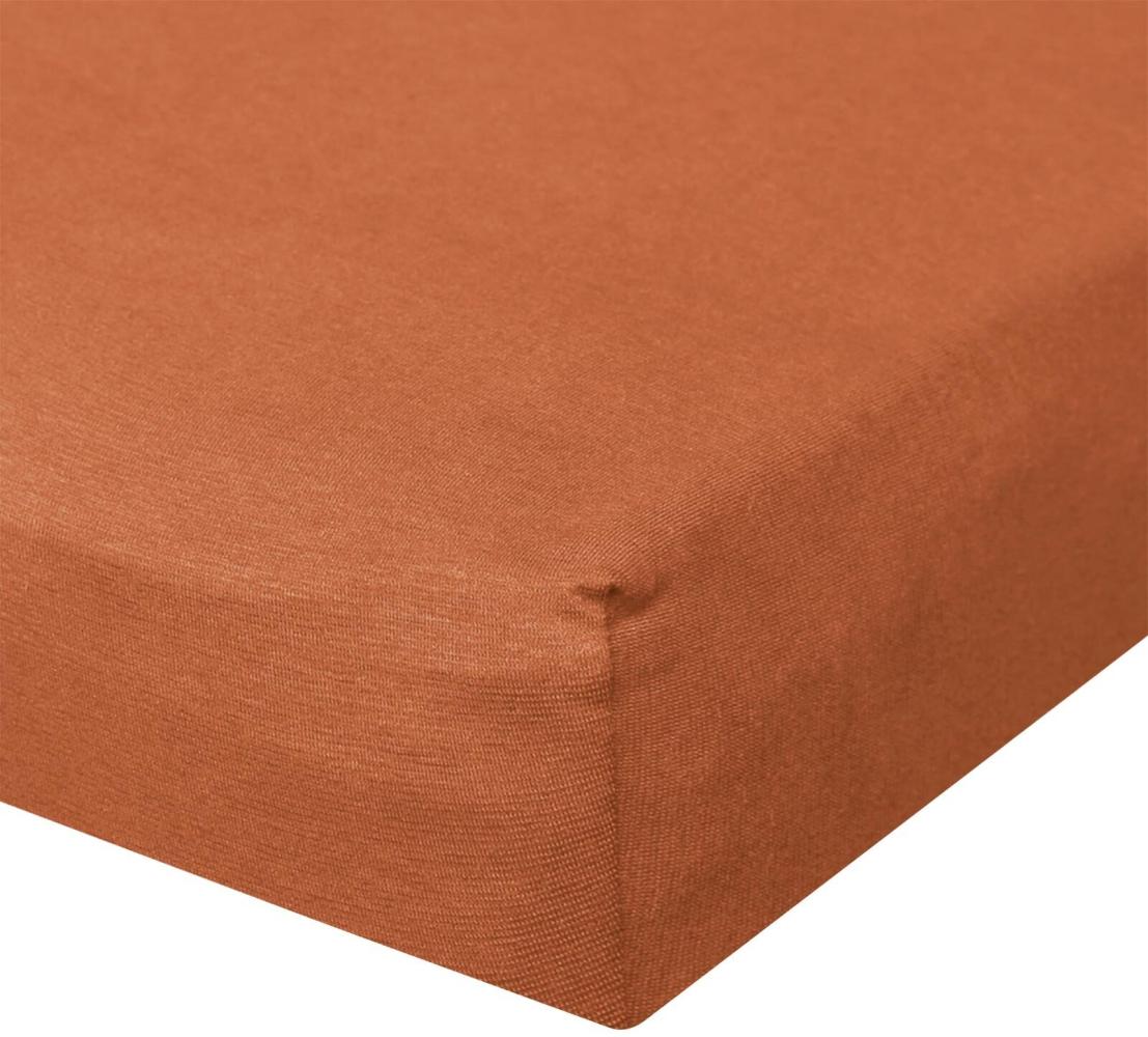 BettwarenShop Jersey Spannbetttuch Ultra-Stretch|120x200 - 130x220 cm| terra Bild 1