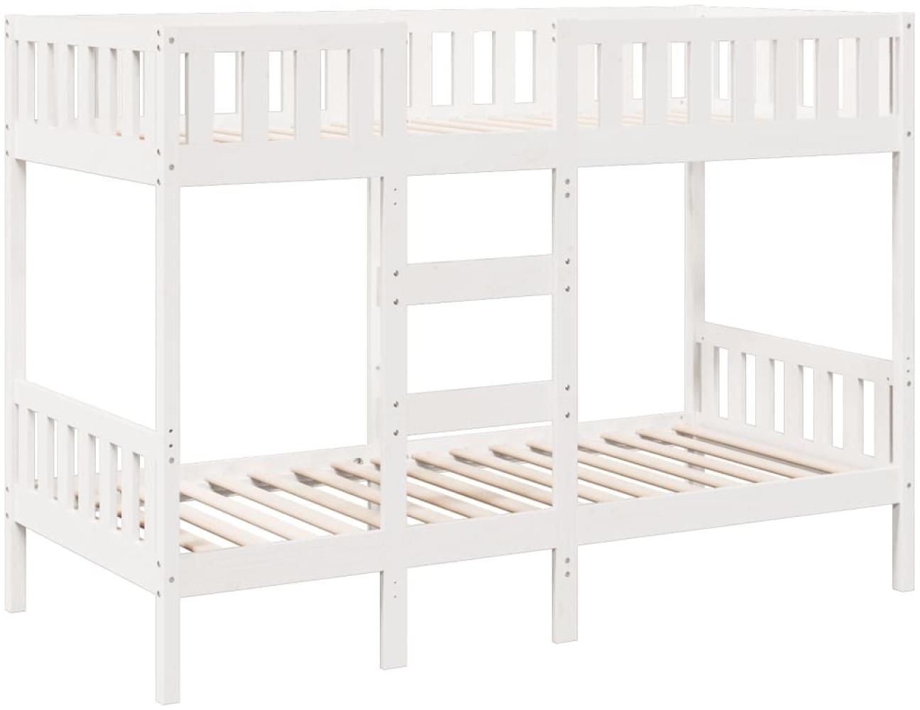 vidaXL Etagenbett Weiß 80x200 cm Massivholz Kiefer 3308599 Bild 1
