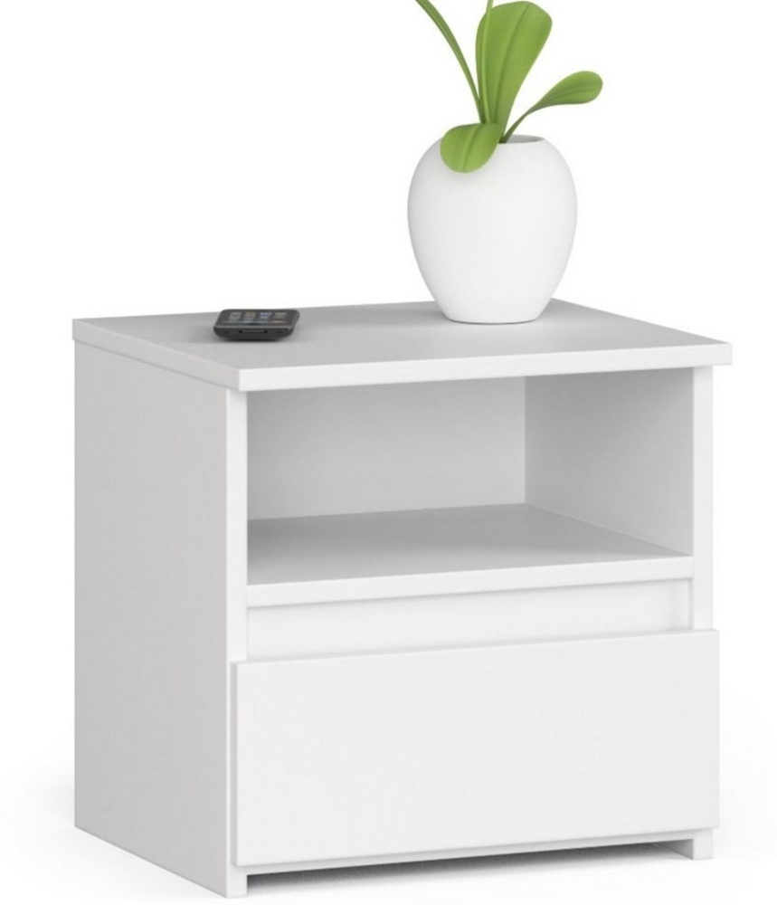 Home Collective Kommode 40 cm breit Holz Highboard Sideboard für Flur Schlafzimmer Wohnzimmer (Mehrzweckschrank Schrank schmal Kommode Schlafzimmer mit Schubladen), mit 1 Schublade 40 cm hoch viel Stauraum, weiß Bild 1