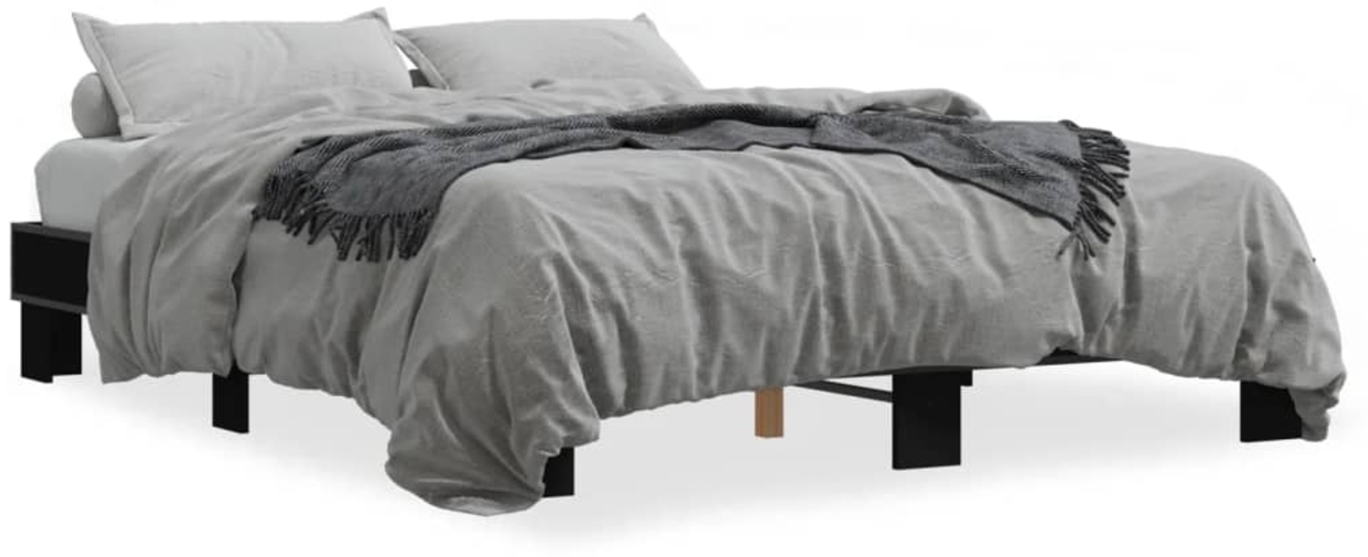 vidaXL Bettgestell Schwarz 150x200 cm Holzwerkstoff und Metall 3280232 Bild 1