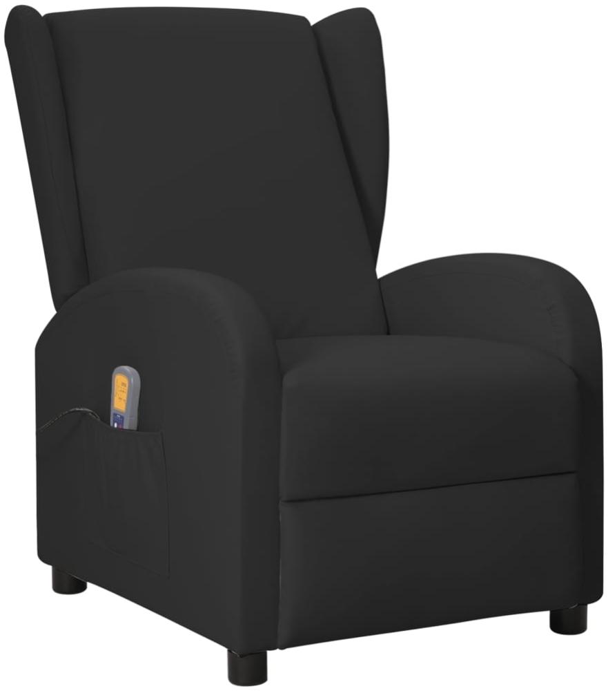 vidaXL Ohrensessel mit Massage- & Liegefunktion Schwarz Kunstleder [3098250] Bild 1