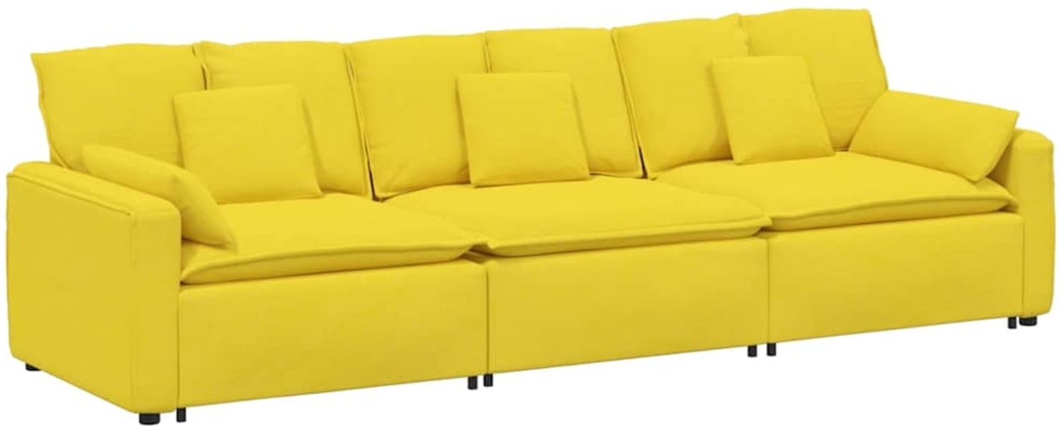 vidaXL Modulares Sofa mit Kissen Hellgelb 3321095 Bild 1