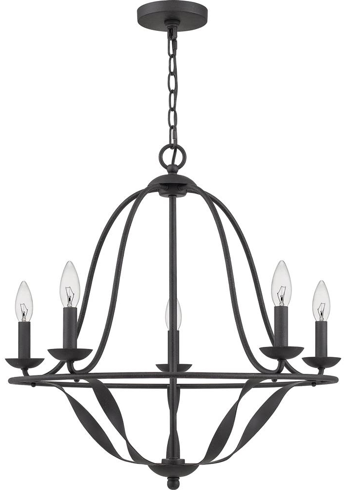 Quoizel QZ-BRADBURY5-GK Kronleuchter Bradbury E14 40W Stahl; aschengrau B:63. 6cm Ø63. 6cm dimmbar höhenverstellbar Bild 1