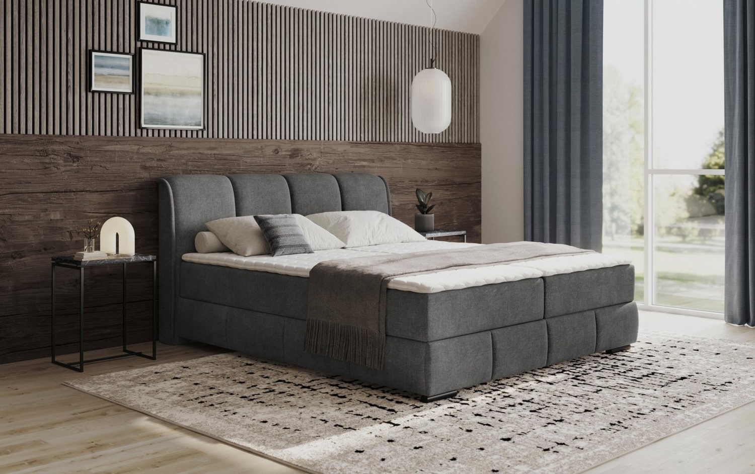 INOSIGN Boxbett Bethany mit Bettkasten, inkl. Matratze, Topper und Zierkissen, in verschiedenen Härtegraden verfügbar Bild 1