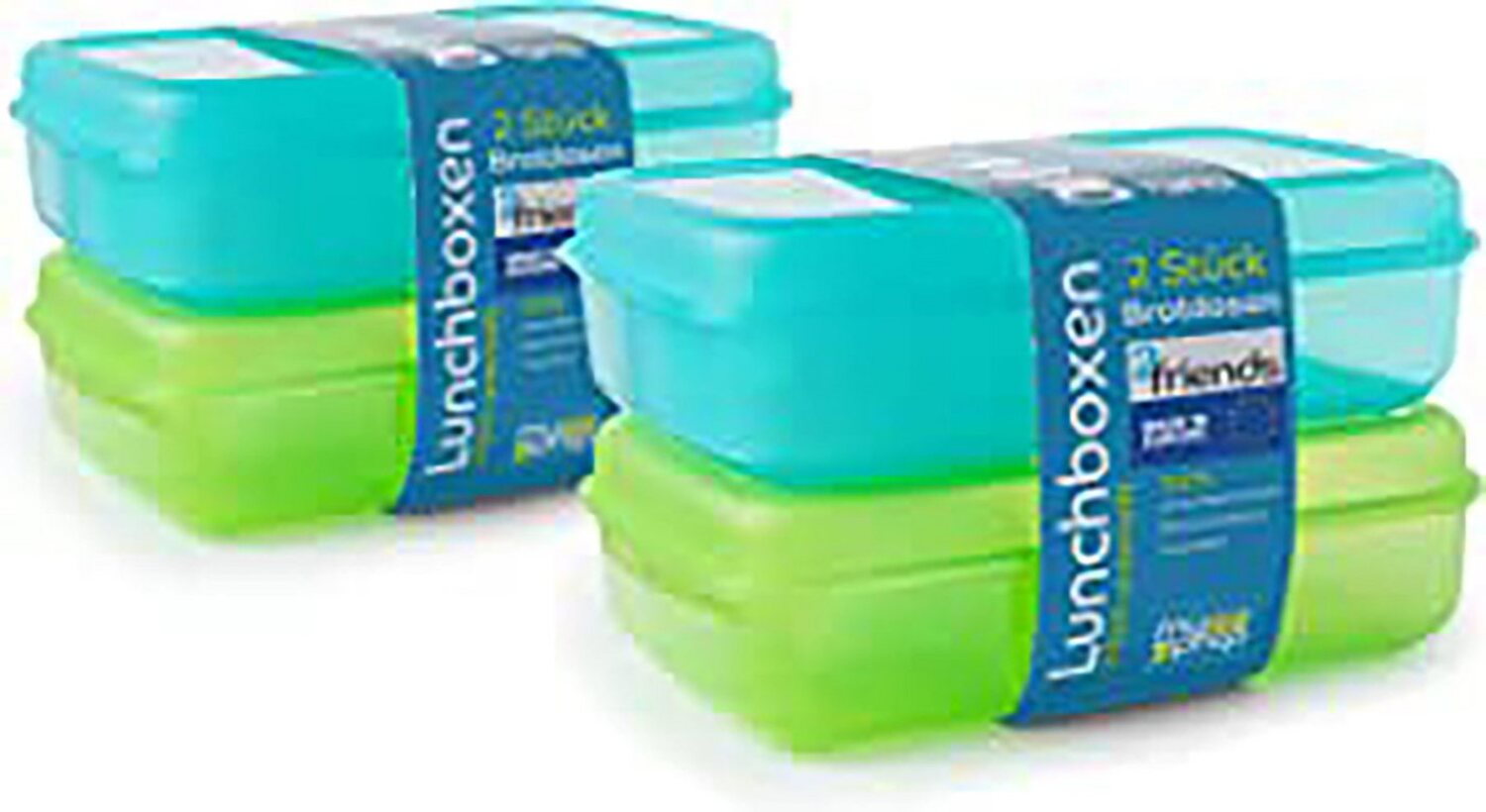 Centi Lunchbox Brotdose mit Fächern und Clickverschluss, Kunststoff, (Spar Set, 4-tlg), platzsparend mit Fächern und Clickverschluss Bild 1