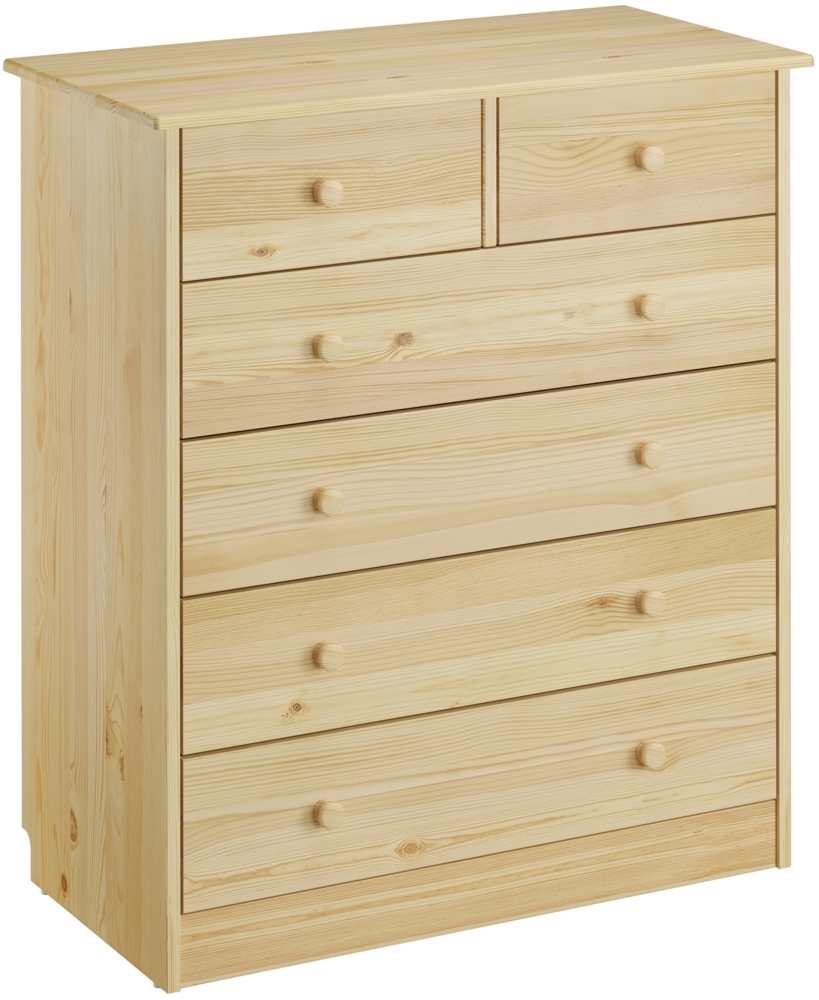 Erst-Holz Kommode Highboard Anrichte Kiefer natur 2+4 Schubladen 90. 50-13 Bild 1