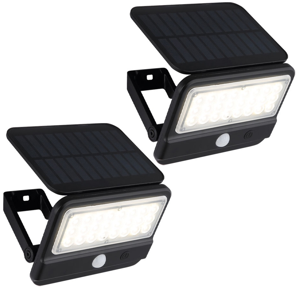 2x LED Solar Wandleuchte beweglich, Bewegungsmelder, H 10,4 cm Bild 1