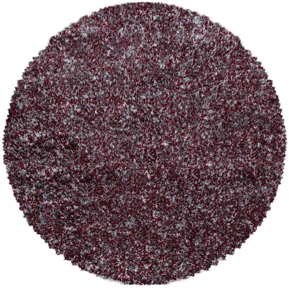 Hochflor Teppich Enrico rund - 80 cm Durchmesser - Rot Bild 1
