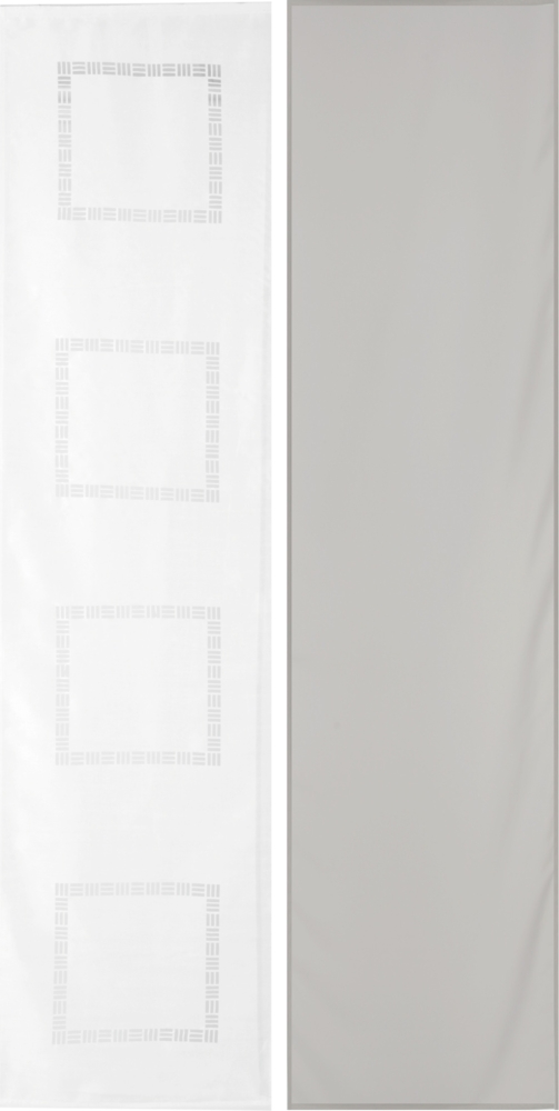 Bestlivings Schiebegardinen Vivess 60x245 cm - 2er Pack ( Weiß - Grau ) Bild 1